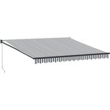 vidaXL Zložljiva tenda antracit in bela 4x3 m blago in aluminij, (21260616) | Shoptok.si