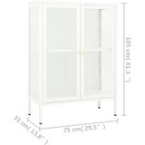  Komoda bijela 75 x 35 x 105 cm od čelika i stakla | shoptok.hr