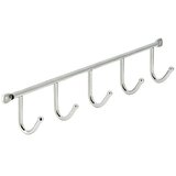 SIRO Zidna lajsna s kukicama (3,2 x 5,3 cm, Broj kuka: 5 Kom., Kromirano) | shoptok.hr