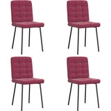 Furnova Jedilni stoli 4 kosi vinsko rdeč žamet, (21950505) | Shoptok.si