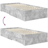  Konstrukcija postelje Betonsko siva 90 x 190 cm Konstruiran les, (5000104127) Slike