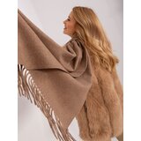 Fashion Hunters Dark brown scarf with fringe | Shoptok.si