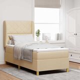  Krevet s opruga kutije s uzglavljem Krema 190 x 90 cm tkanina | shoptok.hr
