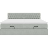 vidaXL Otomanski posteljni okvir z vzmetnicami siv 200x200cm žamet | Shoptok.si