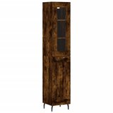 Maison Chic Visoka omara - Komoda - Predalnik dimljeni hrast 34,5x34x180 cm inženirski les, (21719600) | Shoptok.si