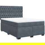 vidaXL Box spring postelja z vzmetnico temno siva 160x200 cm žamet, (21305363) | Shoptok.si