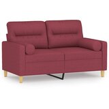  Dvosjed s ukrasnim jastucima boja vina 120 cm od tkanine | Eponuda.com