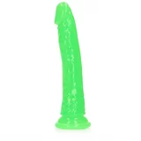 REALROCK Slim Realistic Dildo with Suction Cup Glow in the Dark 20cm Green