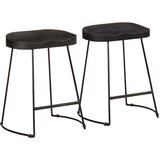 vidaXL Barski stolčki 2 črni Black 46x38x52 cm trden mangov les | Shoptok.si