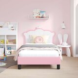  Otroški posteljni okvir z vznožjem Roza 80 x 160 cm PU, (5000104649) | Shoptok.si