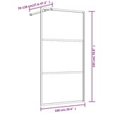 Stijenka za walk-in tuš sa staklom ESG zlatna 100 x 195 cm | shoptok.hr