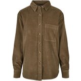 Urban Classics Women's corduroy oversized shirt olive Cene