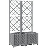  Vrtna sadilica s rešetkom svjetlosiva 80 x 40 x 136 cm PP | shoptok.hr