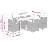 vidaXL 7-dijelni vrtni blagovaonski set sivi od poliratana | shoptok.hr