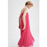Defacto Nihan Peker Design Pearl Detailed Strap Pleated Midi Dress | ePonuda.com