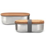 Shumee BAM-BT-L016 food storage container Oval Box 0.5 L Bamboo, Stainless steel 2 pc(s) | shoptok.hr