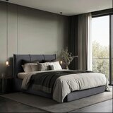 MID.YOU OBLAZINJENA POSTELJA 180 cm x 200 cm , les, tekstil, leseni material barve grafita | Shoptok.si