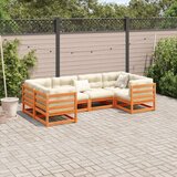 vidaXL 6-dijelni set vrtnih sofa s jastucima voštano smeđi od borovine | shoptok.hr