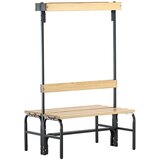 Sypro Garderobna klop z obešalno letvijo, obojestranska, 6 kljukic, 1015 mm, antracitne barve Cene
