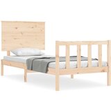 The Living Store Posteljni okvir z vzglavjem trden les - Posteljni Okvir, (21527681) | Shoptok.si