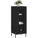 vidaXL Komoda črna 34,5x34x90 cm inženirski les | Shoptok.si