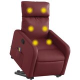  Masažni naslonjač na podizanje od umjetne kože crvena boja vina | shoptok.hr