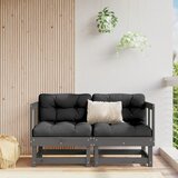 Maison Chic Vrtni kotni kavč - Zunanji kavč 2 kosa siva trdna borovina, (22040996) | Shoptok.si