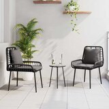 vidaXL Komplet za jedilnico v vrtu z blazino 3 pcs Črna, antracit Cene