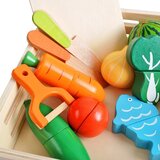 Kruzzel drveni set voća i povrća za rezanje s daskom, 34 dijela | shoptok.hr
