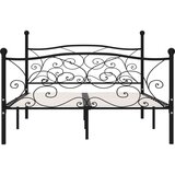  Za krevet s podnicama crni metalni 120 x 200 cm | shoptok.hr