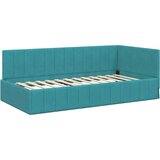 vidaXL Kutni okvir kreveta s madracem Tirkizna 100 x 200 cm Baršun | shoptok.hr