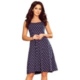 Numoco 241-1 STELLA Dress with a neckline - dark blue in polka dots | Shoptok.si