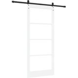  Klizna vrata 93 x 211 cm Masivna borovina i staklo Bijelo | shoptok.hr