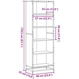  Polica za knjige siva Sonoma 60x35x170,5 cm izrađeno drvo | shoptok.hr