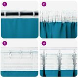  Zavjese za blackout s prstenovima 2 pcs Tirkizna 225 x 140 cm | shoptok.hr
