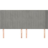  Uzglavlje s ušima svjetlosivo 163x16x118/128 cm baršunasto | shoptok.hr
