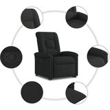  Naslonjač na podizanje od tkanine crni | shoptok.hr
