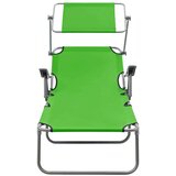 vidaXL Ležaljka za sunčanje s krovom čelična zelena | shoptok.hr