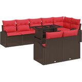 vidaXL Vrtna sedežna garnitura s shranjevanjem 9 pcs Rjava Poly ratan, (5000021810) | Shoptok.si