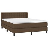  Box spring postelja z vzmetnico temno rjava 140x200 cm blago, (20898695) | Shoptok.si