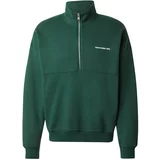 Abercrombie & Fitch Sweater majica kraljevski zelena / bijela