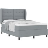 vidaXL Box Spring Krevet s Madracem u Svjetlosivoj, 160x200 cm, Tkanina | shoptok.hr