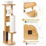 YORBAY bambusovo stojalo za WC papir s ščetko naravno | Shoptok.si
