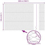 vidaXL Heksagonalna Ograda Galvanizirani čelik 5000 x 0.05 x 140 cm | shoptok.hr