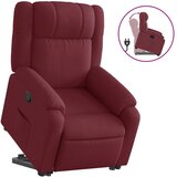  Naslonjač na podizanje od tkanine crvena boja vina | shoptok.hr