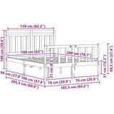  Konstrukcija postelje 2 pcs Voskast rjav 160 x 200 cm, (5000102342) | Shoptok.si