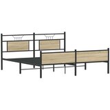  Metalni okvir kreveta bez madraca boja hrasta sonome 183x213 cm | shoptok.hr