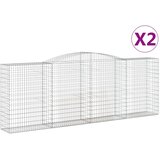  Lučne gabionske košare 2 kom 400x50x140/160cm pocinčano željezo | shoptok.hr