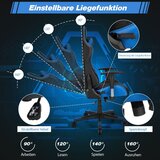 Namještaj Igraća stolica, okretna stolica i trkaćem stilu slonom za glavu i lumbalnim jastukom, podesivi kut nagiba 90°-160° plava | shoptok.hr