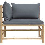  Kutna vrtna sofa od bambusa s tamnosivim jastucima | shoptok.hr